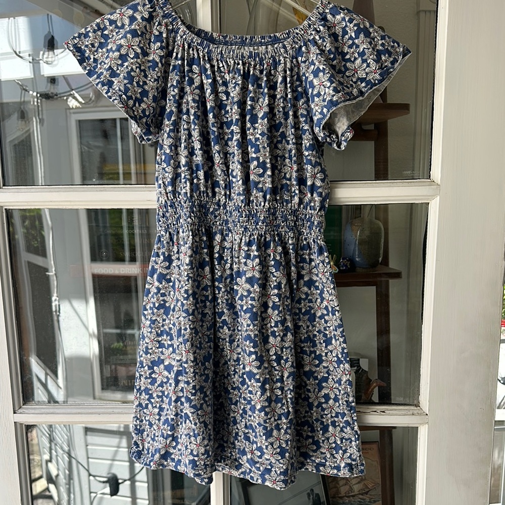 GAP Blue and White Ruffled Smocked Sundress‎